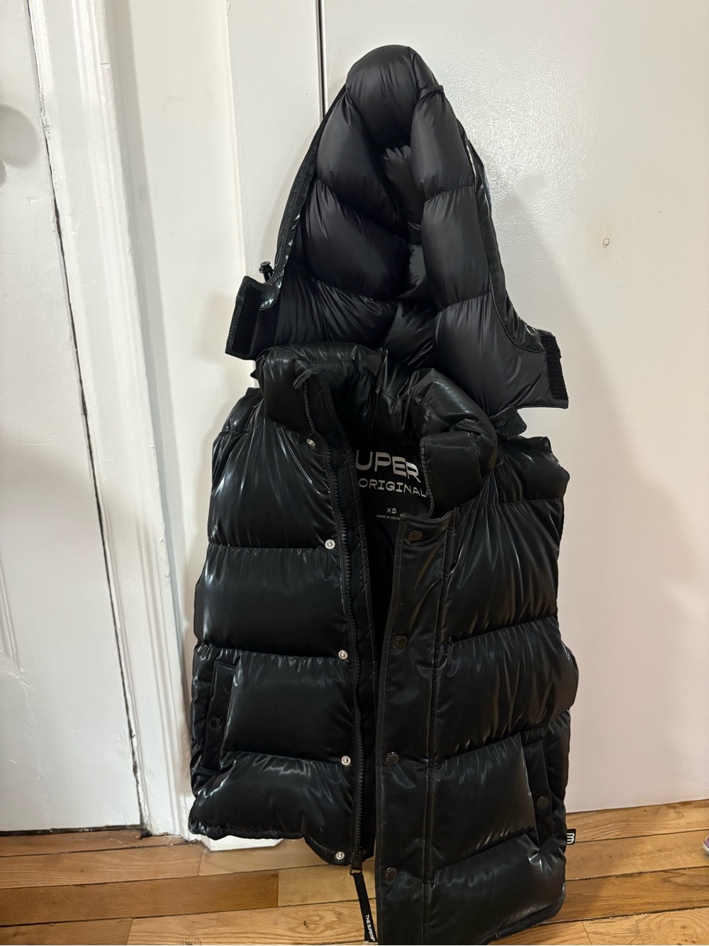 Superdry Black Quilted Hooded Puffer Vest - Women's